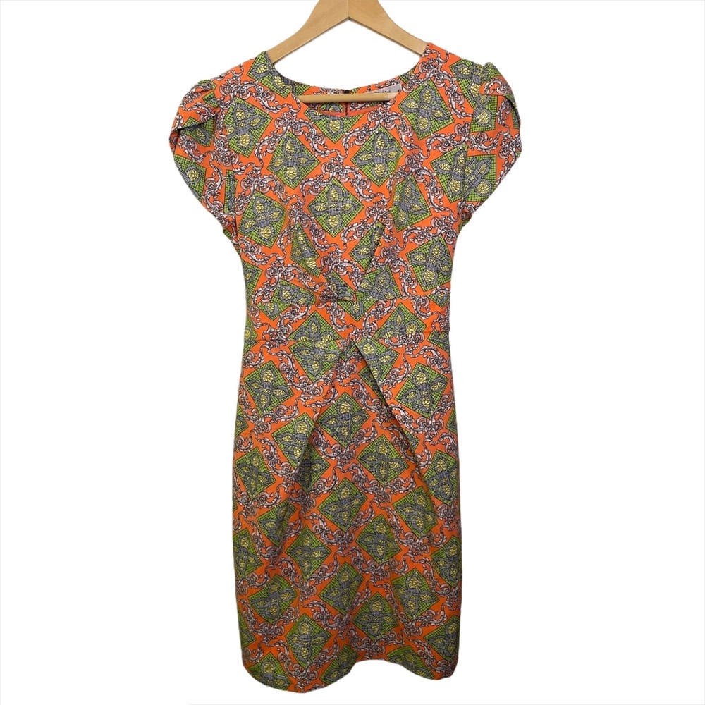 Darling orange green floral tribal dress